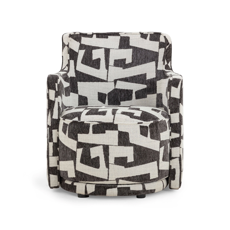 Passe Black Jacquard Swivel Chair
