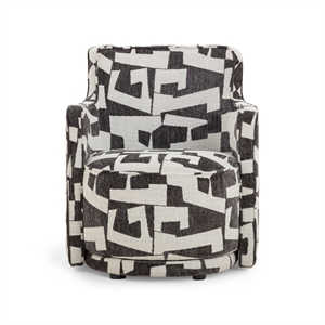 Passe Black Jacquard Swivel Chair