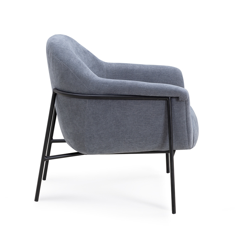Lua Blue Chenille Accent Chair