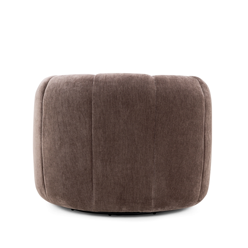 Jasmine Chocolate Upcycled Chenille Swivel Accent Chair