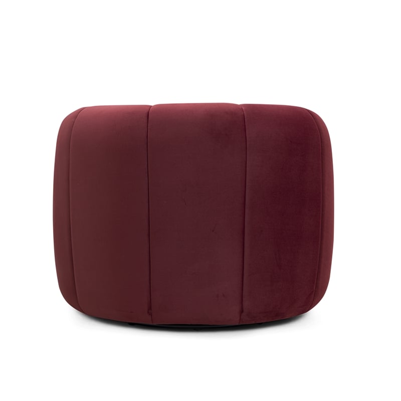 Jasmine Berry Red Velvet Swivel Accent Chair