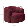 Jasmine Berry Red Velvet Swivel Accent Chair