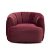 Jasmine Berry Red Velvet Swivel Accent Chair