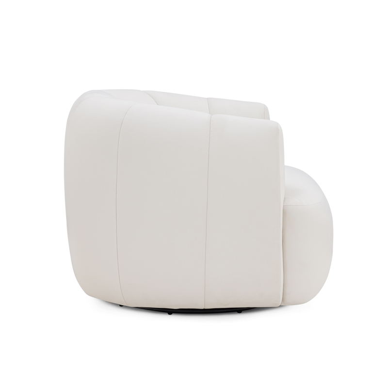 Jasmine Cream Velvet Swivel Accent Chair
