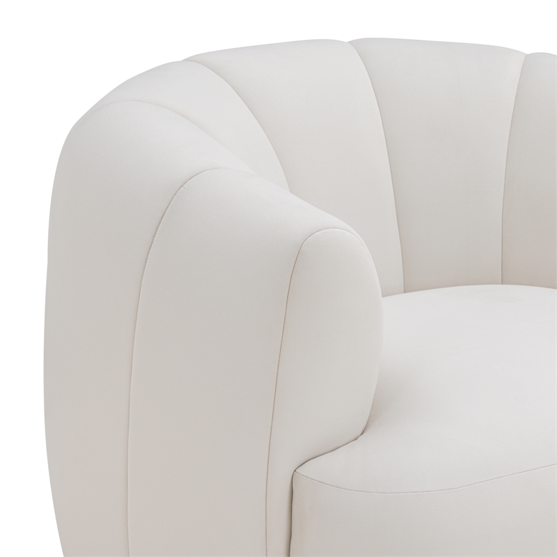 Jasmine Cream Velvet Swivel Accent Chair