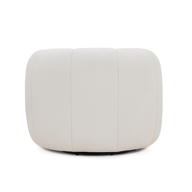 Jasmine Cream Velvet Swivel Accent Chair