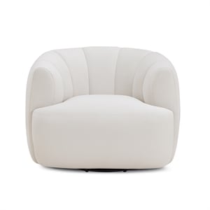 Jasmine Cream Velvet Swivel Accent Chair