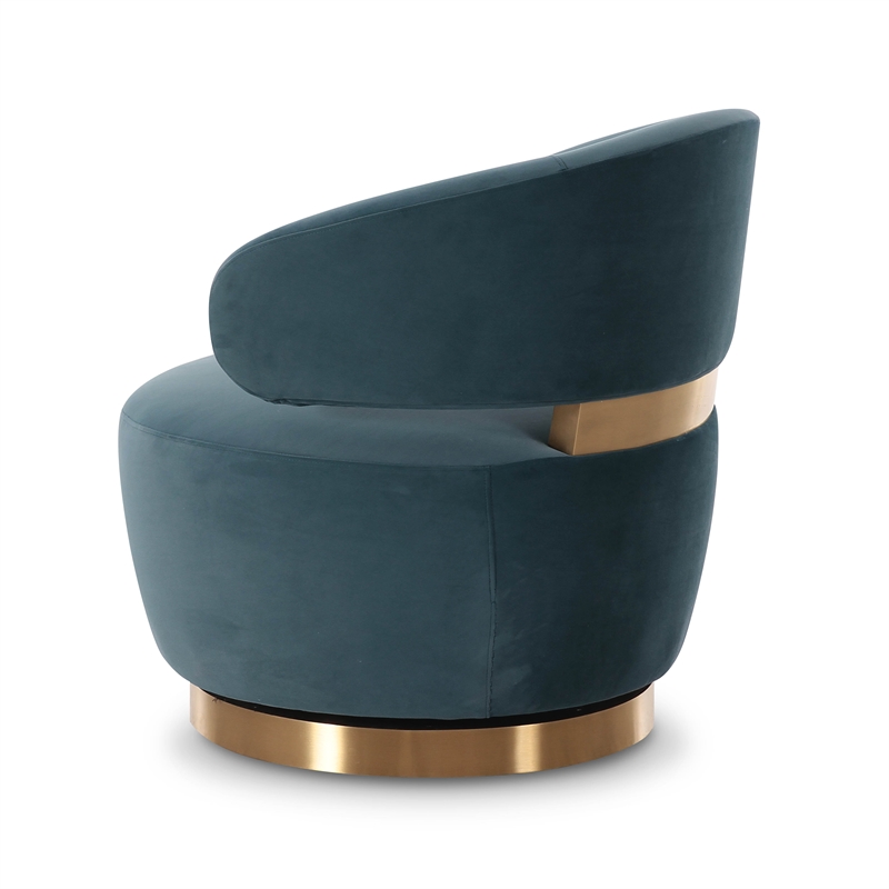 Austin Dark Teal Velvet Swivel Chair