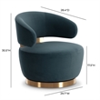 Austin Dark Teal Velvet Swivel Chair