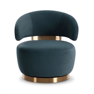 Austin Dark Teal Velvet Swivel Chair