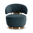 Austin Dark Teal Velvet Swivel Chair