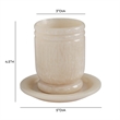 Channeled Tan Swirl Resin Kiddush Cup
