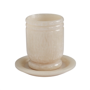 Channeled Tan Swirl Resin Kiddush Cup