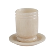 Channeled Tan Swirl Resin Kiddush Cup