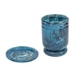 Channeled Blue Swirl Resin Kiddush Cup