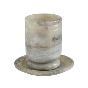 Channeled Onyx Swirl Resin Kiddush Cup