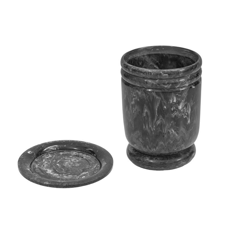 Channeled Black & White Swirl Resin Kiddush Cup