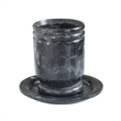 Channeled Black & White Swirl Resin Kiddush Cup
