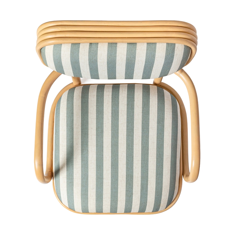 Dorine Mint Green Striped Arm Chair