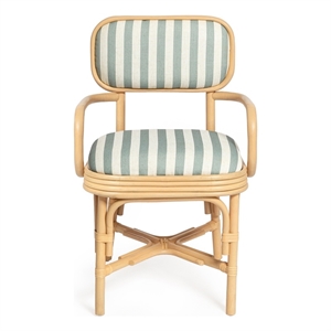 Dorine Mint Green Striped Arm Chair