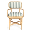 Dorine Mint Green Striped Arm Chair