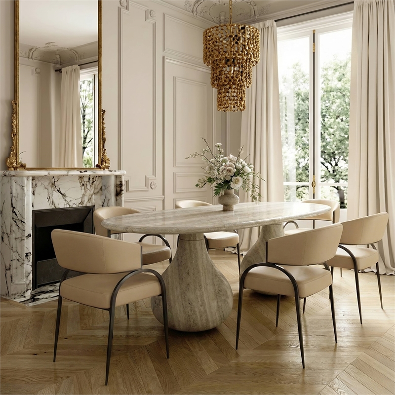 Tatum Taupe Performance Vegan Leather Dining Chair