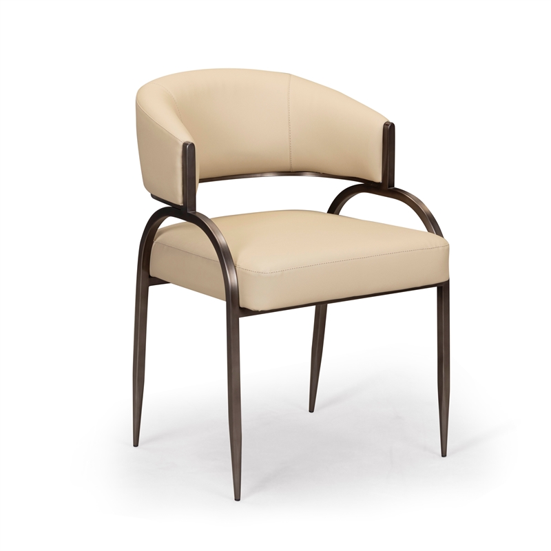 Tatum Taupe Performance Vegan Leather Dining Chair