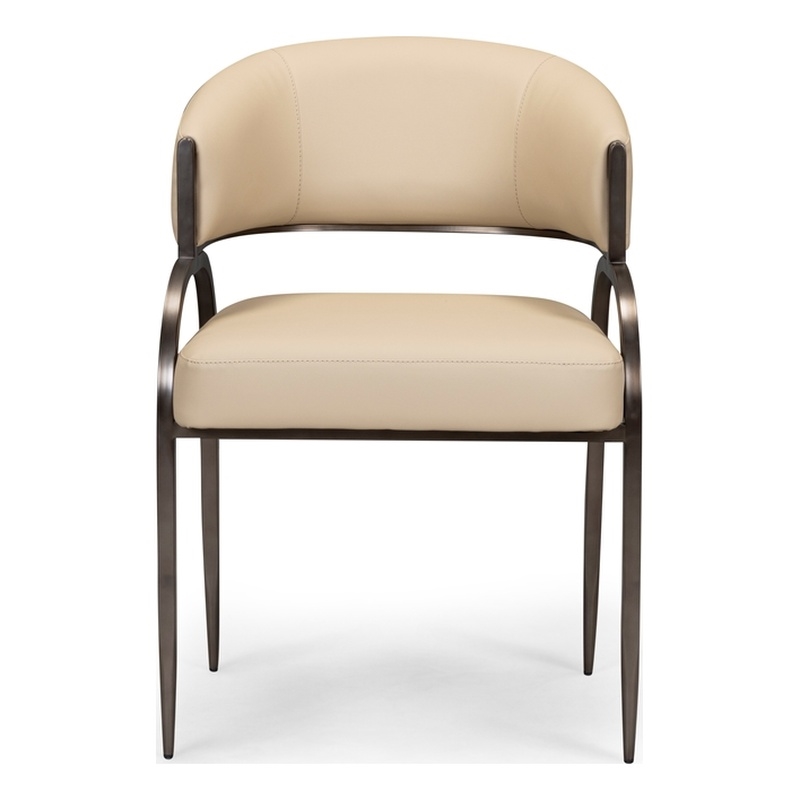 Tatum Taupe Performance Vegan Leather Dining Chair