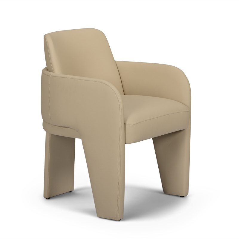Leo Taupe Performance Vegan Leather Dining Chair