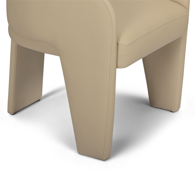 Leo Taupe Performance Vegan Leather Dining Chair