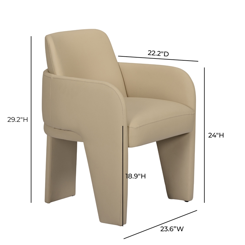 Leo Taupe Performance Vegan Leather Dining Chair