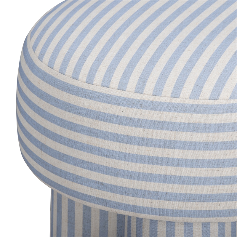 Masha Blue Striped Linen Stool
