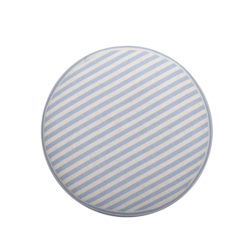 Masha Blue Striped Linen Stool