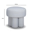 Masha Blue Striped Linen Stool