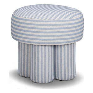 Masha Blue Striped Linen Stool