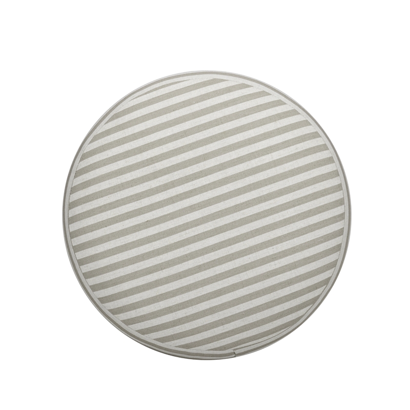 Masha Khaki Striped Linen Stool