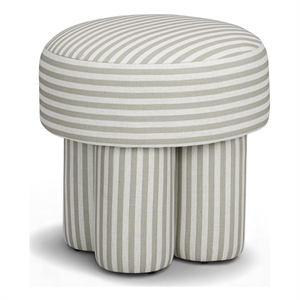 Masha Khaki Striped Linen Stool