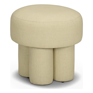 Masha Yellow Homespun Plaid Linen Stool
