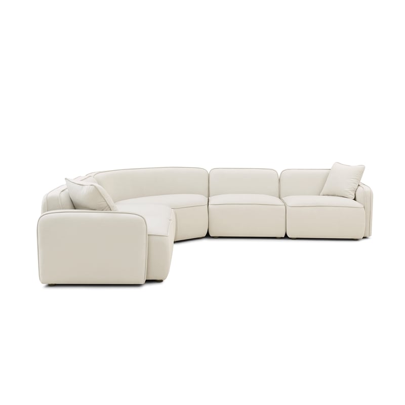 Travie 5-Piece Sand Upcycled Linen Modular Large L-Sectional