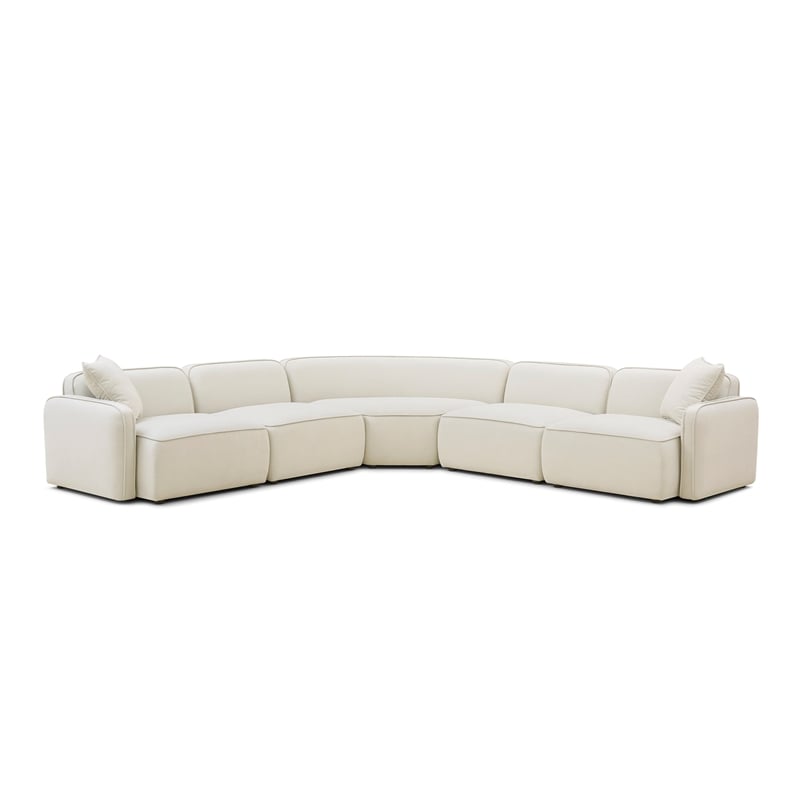Travie 5-Piece Sand Upcycled Linen Modular Large L-Sectional