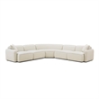 Travie 5-Piece Sand Upcycled Linen Modular Large L-Sectional