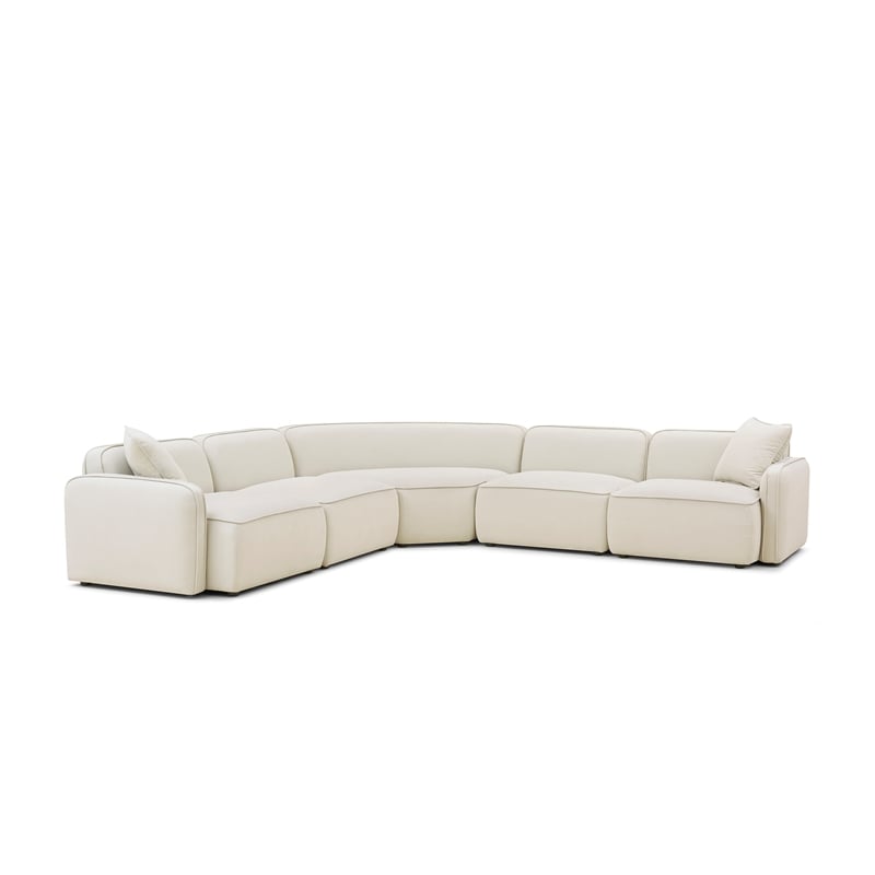 Travie 5-Piece Sand Upcycled Linen Modular Large L-Sectional