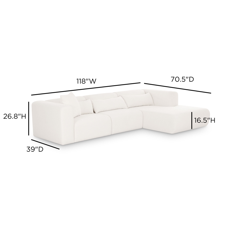 Tarra Cream Chenille Modular RAF Sectional