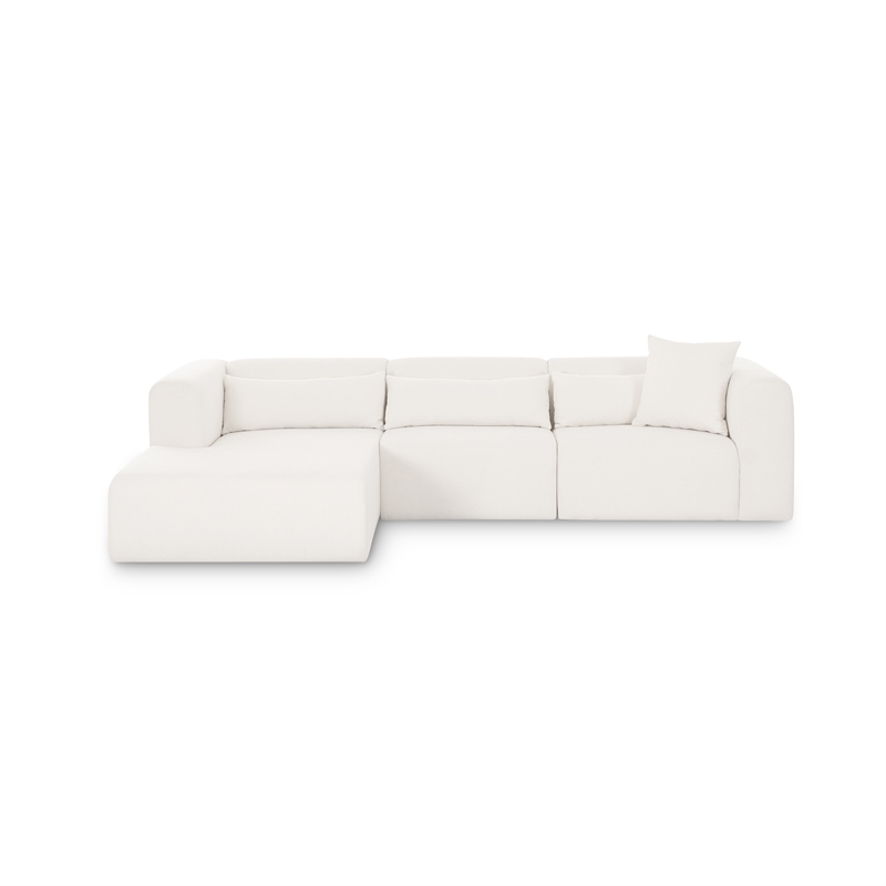 Tarra Cream Chenille Modular LAF Sectional
