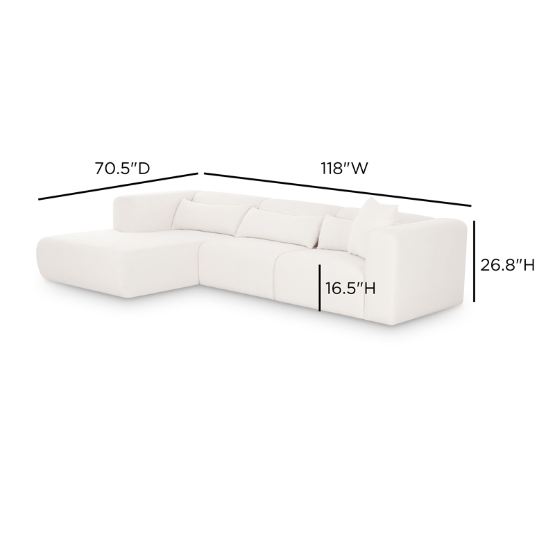 Tarra Cream Chenille Modular LAF Sectional