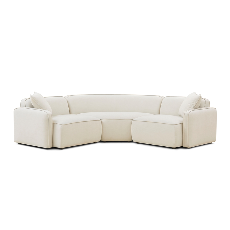 Travie 3-Piece Sand Upcycled Linen Modular L-Sectional