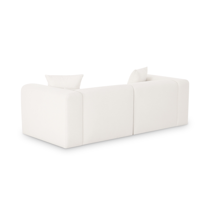Tarra Cream Chenille Modular Loveseat