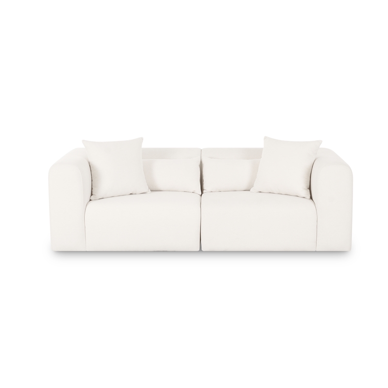 Tarra Cream Chenille Modular Loveseat