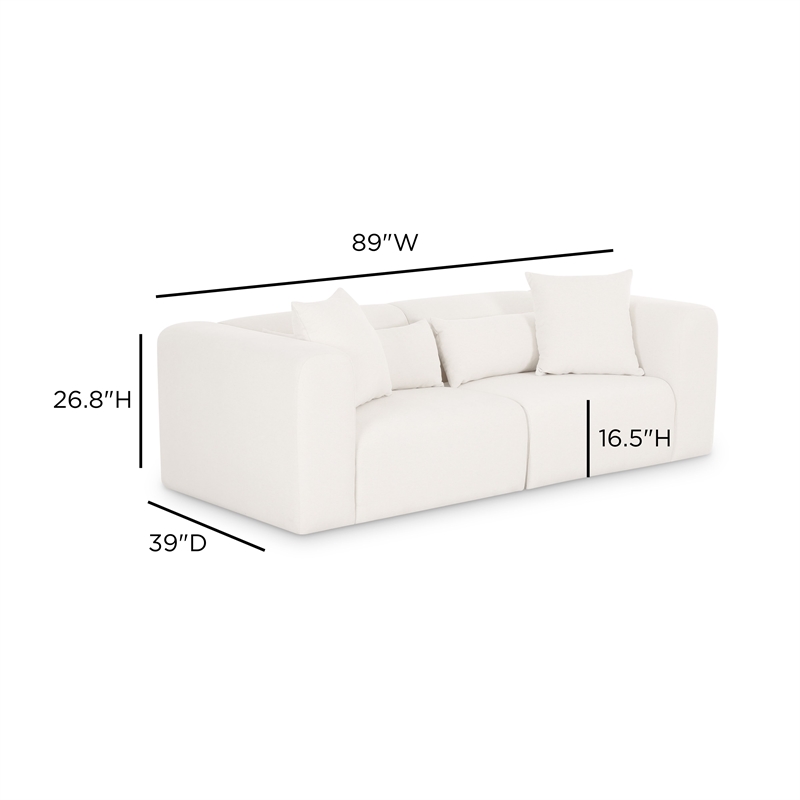 Tarra Cream Chenille Modular Loveseat
