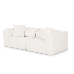 Tarra Cream Chenille Modular Loveseat